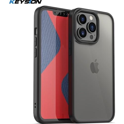 KEYSION Fashion Clear Case for iPhone 13 Pro Max 13 Mini Transparent HD Shockproof Phone back Cover for Apple iPhone 13