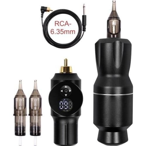 Wireless Tattoo Machine Set RCA Interface Rotary Tattoo Pen Kit With Tattoo Power Supply And Cartridge Needle Tattoo Body Art