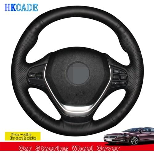 DIY Hand-stitched Black Genuine Leather Steering Wheel Cover For BMW 316i 320i 328i 320d F20 F21 F22 F23 F30 F31 F34 F32 F33 F36