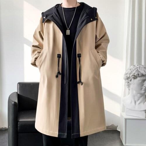 2021 New Arrival Spring Men Trench Coat Casual Fashion Jacket Autumn Hooded Coat High Quality Mens Jackets Full Size M-3XL O97