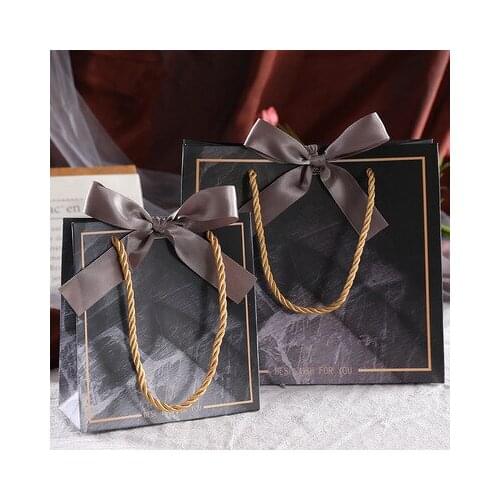 New Creative Black Marble Gift Bag Box for Party Baby Shower Paper Chocolate Boxes Package/Wedding Favours candy Boxes