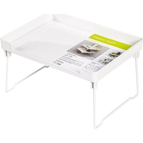 Kitchen Cabinet and Counter Shelf Organizer, Clear Stackable Storage Shelves for Kitchen Bathroom Bedroom Vanity