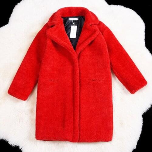 Savabien Women Winter Warm Faux Fur Coat Furry Turn Down Collar White Fake Fur Lined Parka Female Jacket Casual Festival Coats