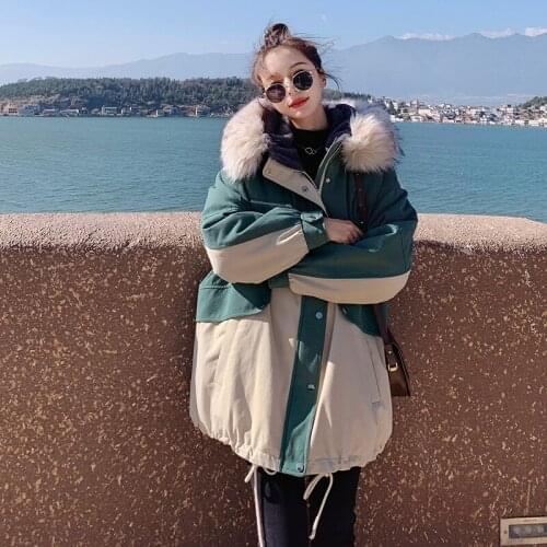 Parkas Winter Jacket Women Hooded Parkas Down Cotton-padded Coat Jackets for Women 2021 Lady Short Thick Clothes Jaquetas HLY246