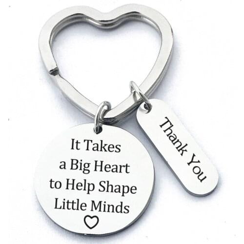 Teachers Day Gift Alloy Letter Keychain Present For Teacher Thanksgiving Day Gift