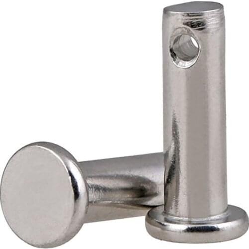 Clevis Pins with Head Stainless Steel A2 with Plat Shaft Flat Head with Hole Positioning Pins Cylindrical Pin Bolt Pin M6 M8 M10