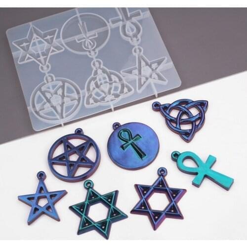 Transparent Silicone Mould Dried Flower Resin Decorative Craft DIY Pentagram Six-pointed star Mold epoxy resin molds for jewelry