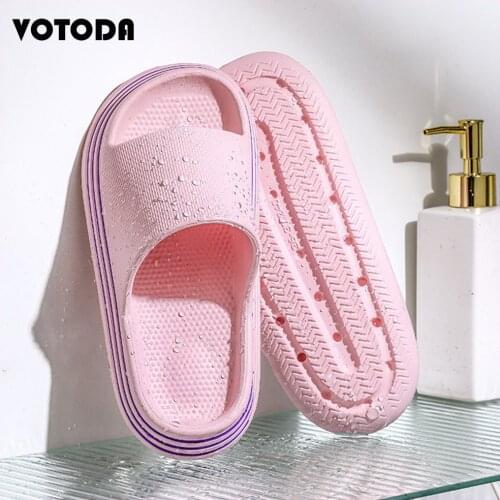 Women Bathroom Slippers Summer Home Thick Bottom Slides Indoor Soft Mute Non-Slip Slipper Unisex House Sandal Casual Female Shoe