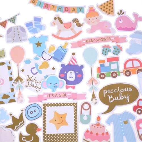 TOYZHIJIA New cute colorful Hello Baby Die Cuts Stickers for Scrapbooking Happy Planner/Card Making/Journaling Project