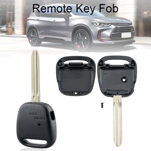 Universal Black Remote Key Shell Case with TOY43 Blade 1 Side Button for Toyota Carina Estima Harrier Previa Corolla