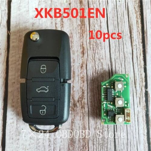 10pcs/lot Xhorse XKB501EN Wired Universal Remote Key 3 Buttons For B5 Type VVDI2 VVDI KEY TOOL Mini Remote Programmer