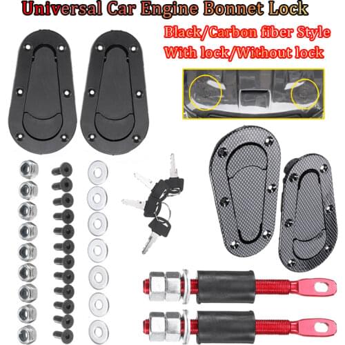 Universal Racing Car Hood Pin Engine Bonnet Latch Lock Kit Refitting with Keys Hood Lock Hood Mount Car Accessories 2 Colors