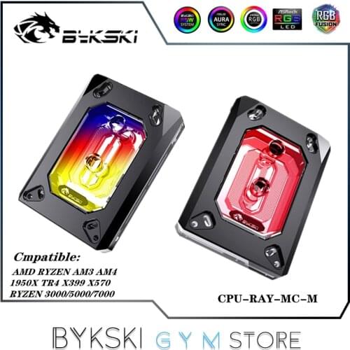 Bykski CPU Water Block For AMD Ryzen 3000 AM3/AM3+/AM4 1950X TR4 X399 X570 Fan Cooling Copper Radiator,CPU Cooler CPU-RAY-MC-M