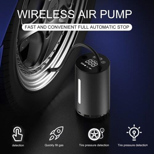 150PSI Air Pump Tire Inflator Air Compressor with Digital Pressure Gauge 2600mAh Battery Portable Bike Pump Moto Car Tyre Pump