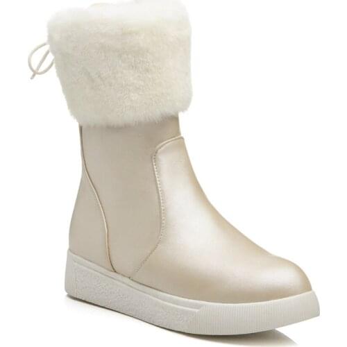 2020 Women Boots Winter Warm Snow Boots Casual Flat Boots Fur Ankle Boots Womens Shoes