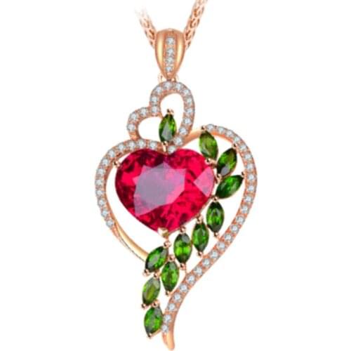 Charms Crystal Heart Pendant Necklaces For Women Jewelry Fashion Lady Silver Plated Girl Choker Necklace Female Chain Accessorie