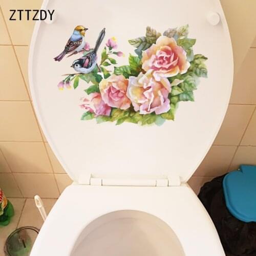 ZTTZDY 25.7CM×17.3CM Classical Ink Painting Home Living Room Decor Wall Stickers Cartoon Toilet Decals T2-0907