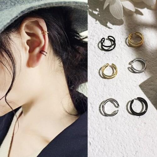1pcs Fashion Simple Smooth Ear Cuffs Clip Earrings for Women No Piercing Fake Cartilage Earring Vintage Ear Clip Jewelry Gifts