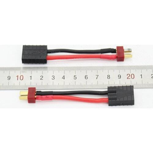 10 pcs/lot high quality TRX Female to Dean Male T Plug Connector 14AWG 60MM Charge Cable for RC Lipp Battery ZD0208