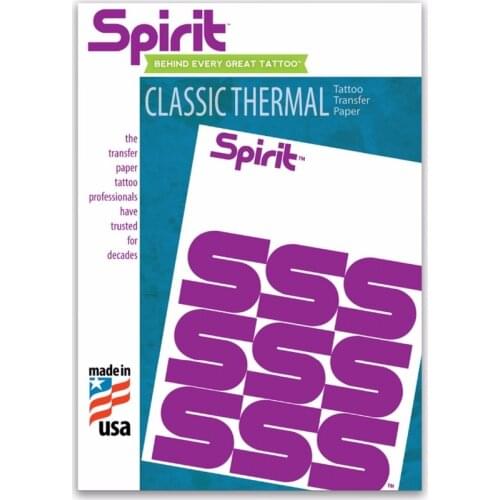 Original Spirit Classic Thermal & Carbon Tattoo Transfer Paper for Professional artist - 8.5" X 11" Pack of 100 Sheets