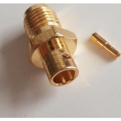 1X Pcs High-quality RF Connector Socket SMA Female Solder for semi-rigid RG402 0.141" cable Brass Straight Coaxial RF Adapters
