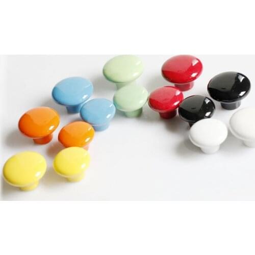 20Pcs Furniture Hardware Ceramic Modern Kitchen Drawer Knobs(Yellow,Red,Black,White,Orange,Green)