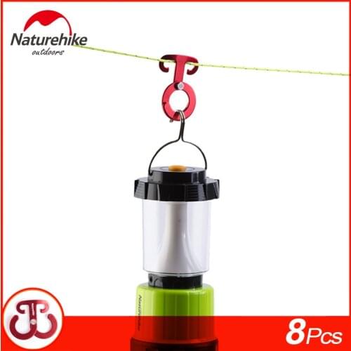 8Pcs/lot Naturehike Outdoors Gear Camping Backpacking Travel Accessories T Claw Hanging Buckle Aluminum Carabiner Pack Clip Hook
