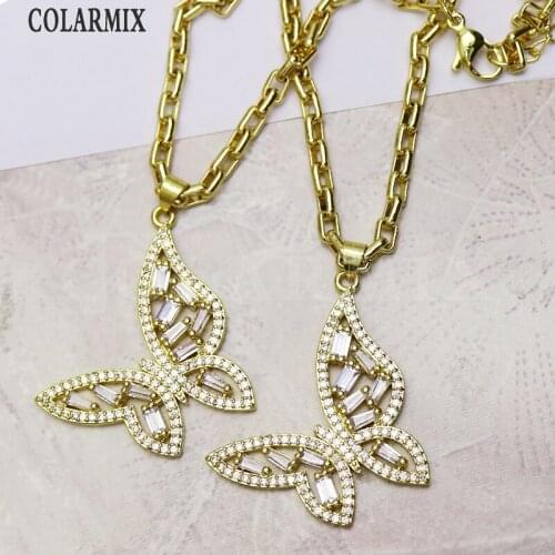 8 Pcs Butterfly pendant necklace zirconia Pendant accessories for women necklace for women New design 7368