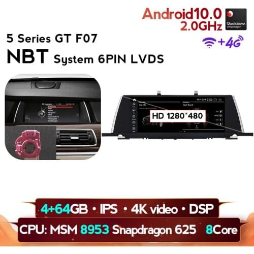 Android car multimedia system For 5 Series F07 GT 2009-2016 CIC NBT wifi 4g autoradio navigation stereo ips 4k video player