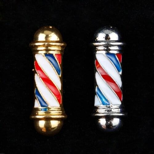 MQCHUN Fashion Barber Hairdresser Brooches Barber Shop Pole 3D Barber Brooch Badge Hip Hop Gothic Pin-40