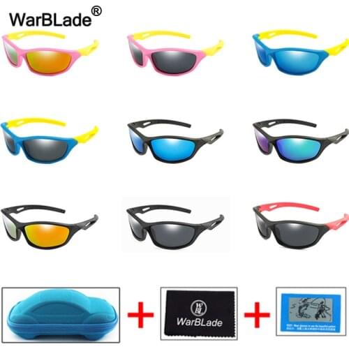 WarBlade 2020 New Kids Sunglasses Polarized Children Sun Glasses Boys Girl UV400 Goggles Silicone Eyewear oculos de sol With Box