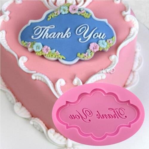 DIY Thanks You Letters Silicone Mold Frame Cake Border Wedding Fondant Cake Decorating Tools Candy Chocolate Gumpaste Moulds