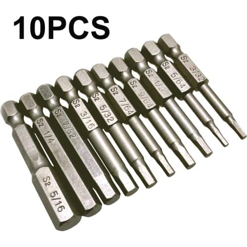 Workshop Screwdriver bits Tools 10pcs Imperial Allen Wrench Drill Magnetic