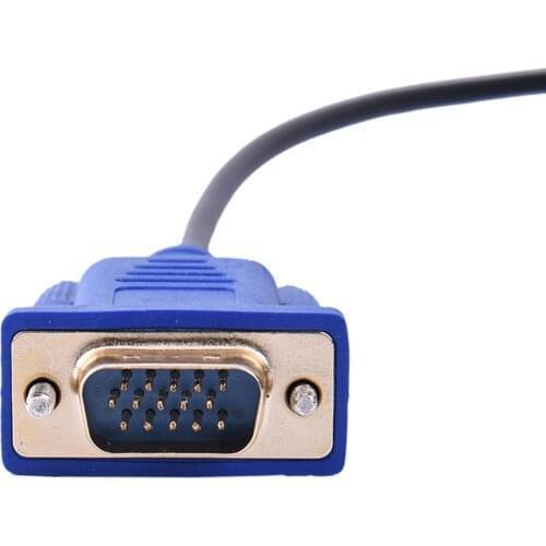 5FT 1.8M HDMI-compatible Cable Gold Male To VGA Male 15Pin Adapter Converter 1080P HD Splitter Switch For PC HDTV Monitor