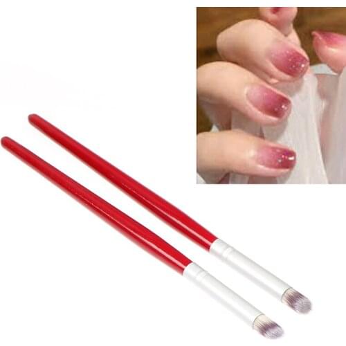 2pcs/set Nail Art Brush Uv Gel Painting Drawing Manicure Pen Tools Diy Accessory Pigment Gradient Pen Nail Painting