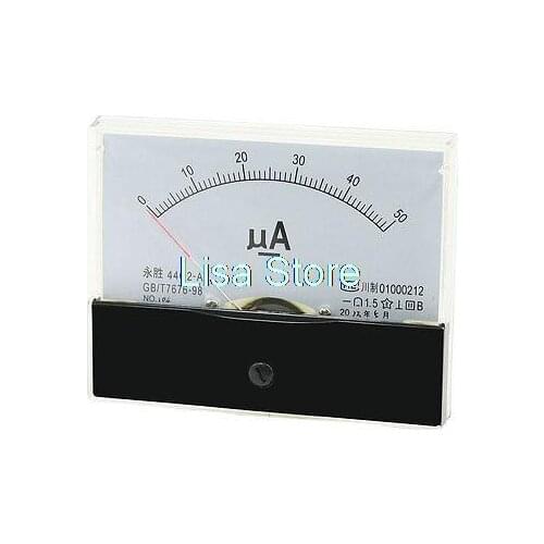Class 1.5 Accuracy DC 0-50uA Dial Analog Panel AMP Meter Gauge 44C2-A