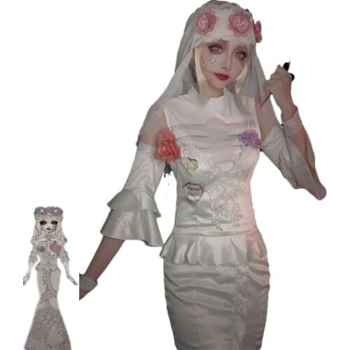 Game Identity V Night Devil Sculptor GALATEA Cosplay Costume Women White Dress Hallween Carnival Uniforms Custom Made