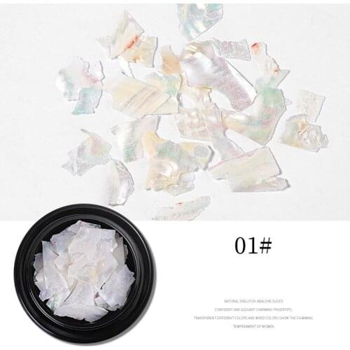 Hotselling Nail Art Decoration Irregular Shell Paper Flake Slice Sequins Fragment 1-Box Beautiful Import Abalone Shell Piece