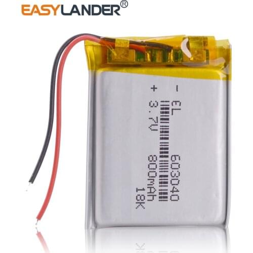 2019 New 603040 Li Ion Polymer 800mah Battery 3.7V Rechargeable 800mah Lipo Lithium Batteries With Pcb Protection video recorder