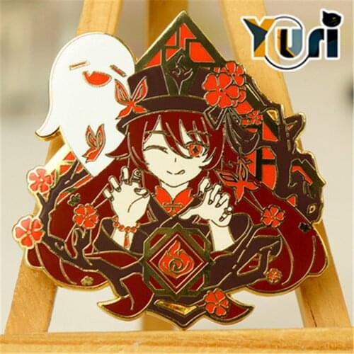Yuri MiHoYo Genshin Impact Hu Tao Hutao Mona Sora Lumine Metal Badge Brooch Pin Game Gift Collection Sa