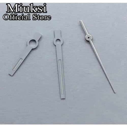 Miuksi silver watch hands green luminous hands fit NH35 NH36 movement