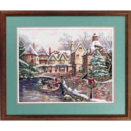 14/16/18/28 Top Quality Beautiful Lovely Counted Cross Stitch Kit Christmas Cove Santa Gift on the Boat Market Hall dim08494