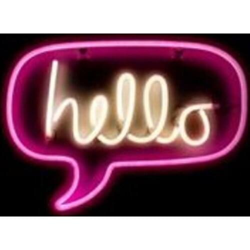 Hello Neon Light Sign Letters Neon glass Sign Holiday Christmas Party Wedding Decorations Home Room Wall Decor Neon Lamp Gifts