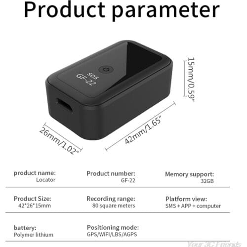 2021 New GF22 Car GPS Tracker Strong Magnetic Small Location Tracking Device Locator for Car Motorcycle Truck Recording M03 21