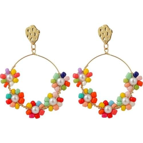 New Flower Handmade Bohemia Boho Earrings Women Fashion Long Hanging Earrings Crystal Female Wedding Earings Party 2021 Jewelry