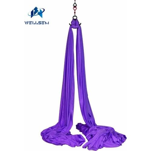 Wellsem Aerial Silks Equipment Anti-gravity Yoga Hammock Swing Yoga for Home Gymnastics Flying Dance & Body Shaping 9 yards
