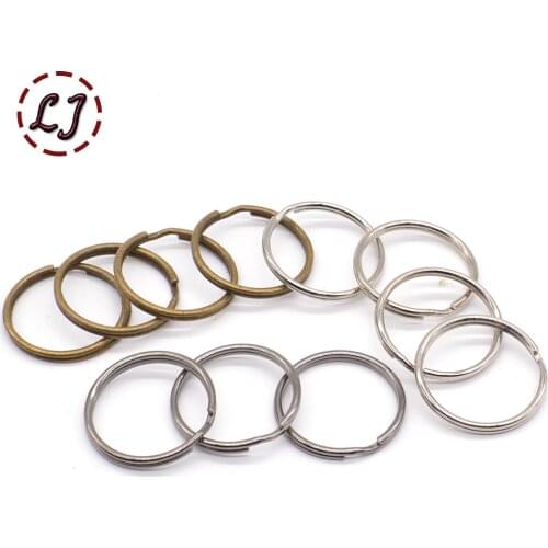 Wholesale 10pcs/lot 25mm 20mm silver bronze gold Metal Key Rings buckle for KeyChains accessories