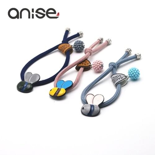 Anise Cute Alloy Cartoon Hair Rope Small Bee Ball Hair Band Hair Accessories Ponytail Holder For Women Girl tiara acessorio
