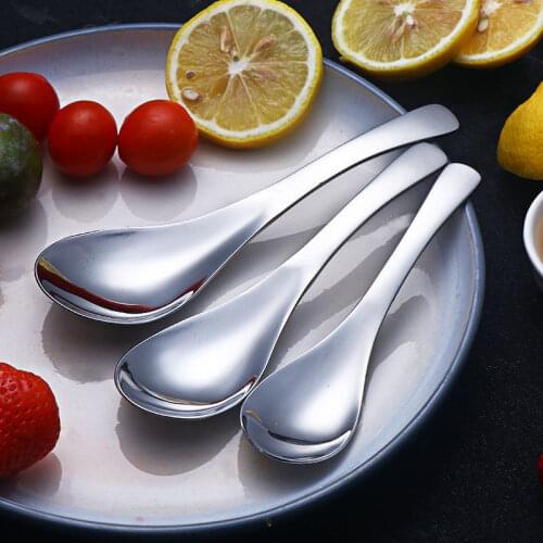 Tableware 304 Stainless Steel Spoon Food Grade Dinner Spoon Table Spoon Dessert Spoon Set Reusable Dinnerware Easy to Clean