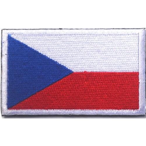 Embroidered Czech Republic Flag patch national flag military combat patches hook tactical badge moral for vest jacket custom